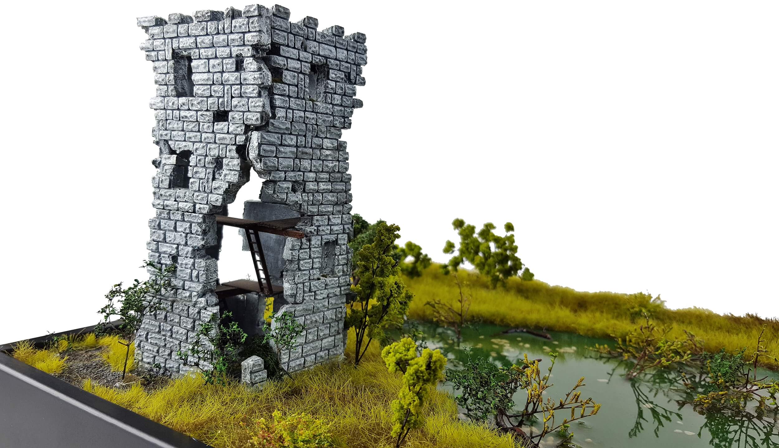 Ruined old tower diorama